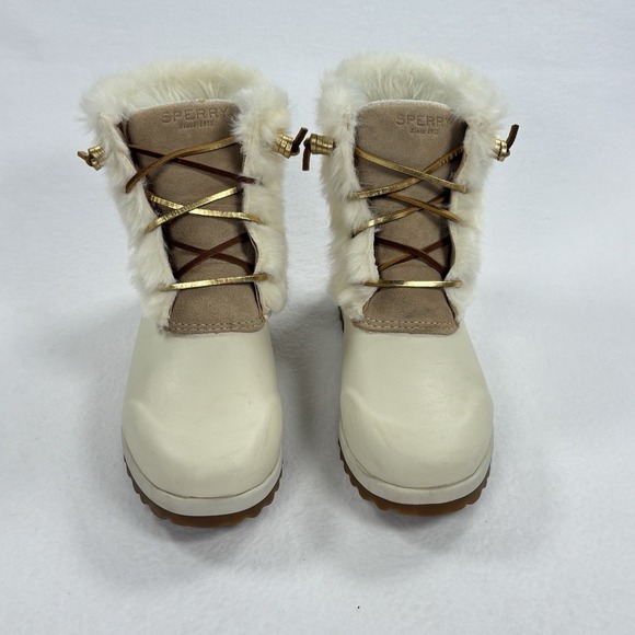 Sperry Maritime Repel Suede Boots Fur Womens 6.5 Sand Thinsulate Waterproof Snow - Picture 3 of 11